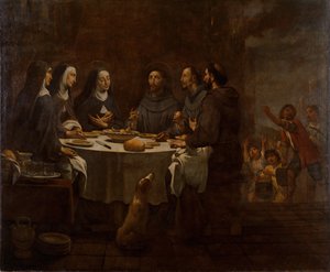San Francesco e Santa Chiara a cena nel convento di San Damiano